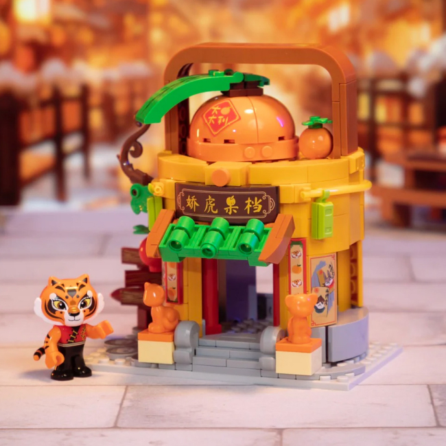 Блокові конструктори - Конструктор Pantasy Kung Fu Panda Міні Вид на вулицю Фруктова крамниця Тигриці 293 елементи (86508)#2