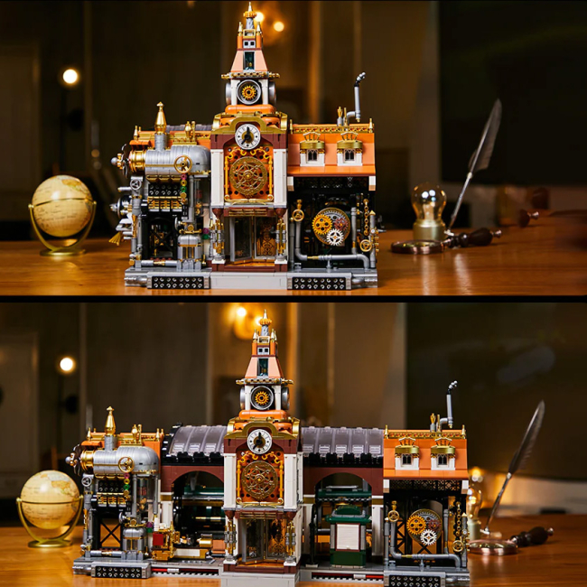 Конструктори з унікальними деталями - Конструктор Pantasy Original Steampunk Залізнична станція 2723 елементів (85007)#2