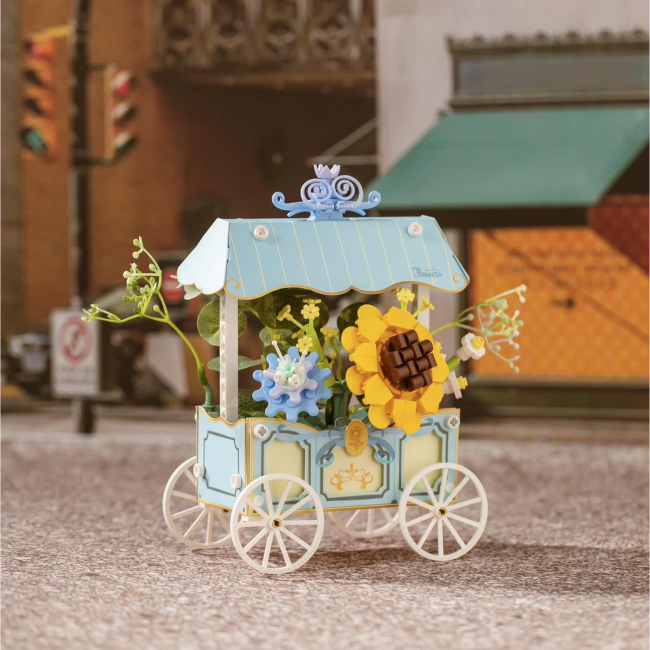 Конструкторы с уникальными деталями - Конструктор Pantasy Original Flower Cart Тележка с подсолнухами 265 элементов (15026)#3