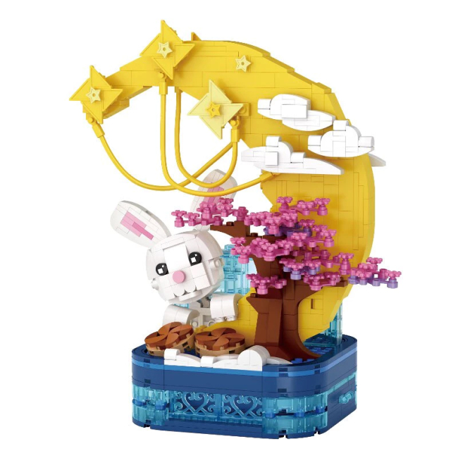 Блокові конструктори - ​Конструктор LOZ mini Горщик із пензликом для місячного кролика 620 деталей (1230)#2