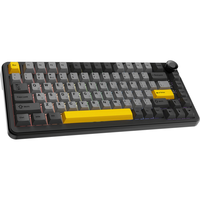 Клавіатура і миші - Клавіатура Ajazz AK820 MAX PLUS-Daydream Switch-Black-Gray-Yellow-3 model-with screen-RGB (AK820MAX-DD-BGY)#2