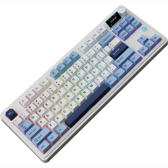 Клавіатура і миші - Клавіатура Ajazz AK870 PLUS-Murad Switch-Blue-White-Dark Blue-3 model-with screen-RGB (AK870-MU-BWD)#2