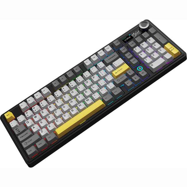 Клавіатура і миші - Клавіатура Ajazz AK980 Clear Sky Switch Black-Gray-Yellow 3 Model-With Screen RGB (AK980-CS-BGY)#2