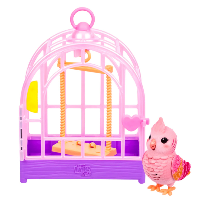Мягкие животные - Интерактивная игрушка Little Live Pets Попугайчик какаду Рози в клетке (26692)#3