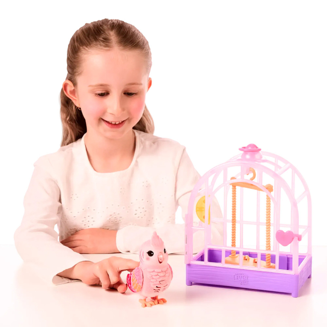 Мягкие животные - Интерактивная игрушка Little Live Pets Попугайчик какаду Рози в клетке (26692)#9