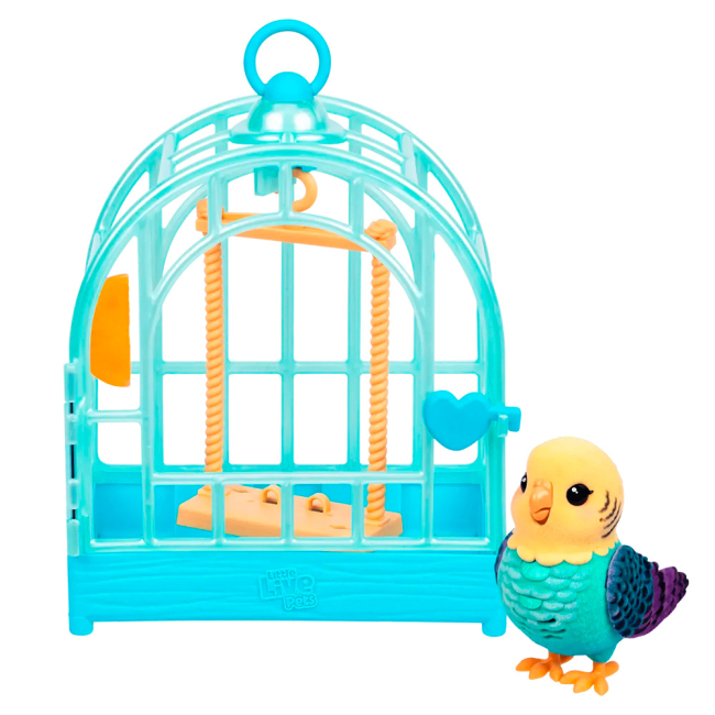 Мягкие животные - Интерактивная игрушка Little Live Pets Волнистый попугайчик Инди в клетке (26691)#3