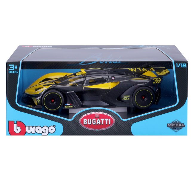 Автомодели - Автомодель Bburago Bugatti Bolide черно-желтый (18-11047 YL)#7