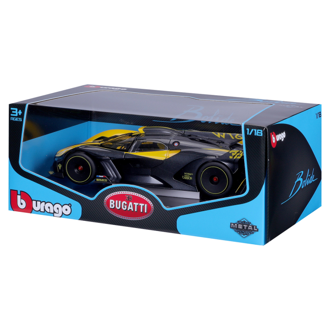Автомодели - Автомодель Bburago Bugatti Bolide черно-желтый (18-11047 YL)#8