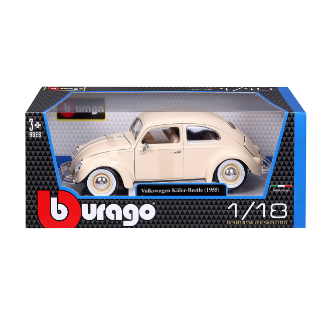 Автомоделі - Автомодель Bburago Volkswagen Kafer Beetle 1955 бежевий (18-12029 CM)#8
