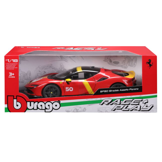 Автомодели - Автомодель Bburago Race & Play Ferrari SF90 Stradale Assetto Fiorano (18-16021)#6