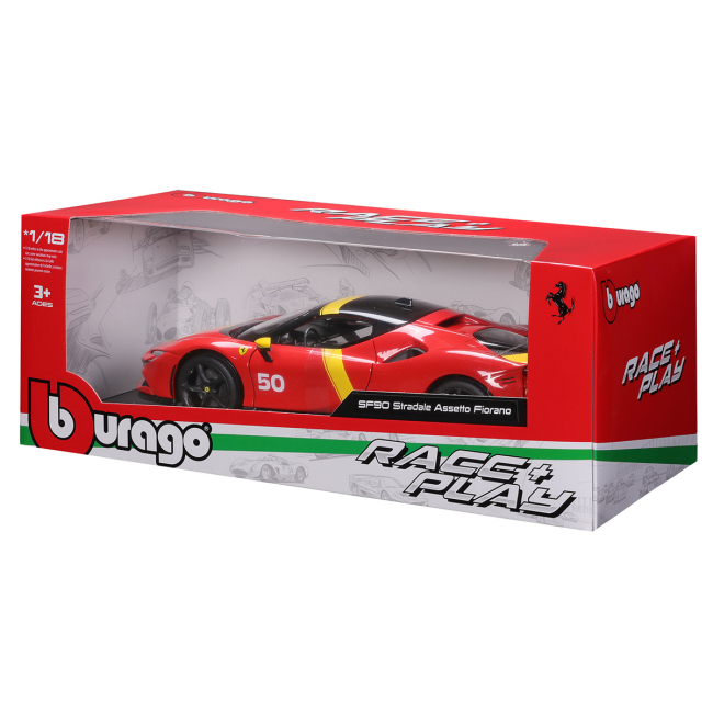 Автомодели - Автомодель Bburago Race & Play Ferrari SF90 Stradale Assetto Fiorano (18-16021)#8