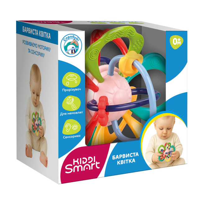 Брязкальця, прорізувачі - Розвивальна іграшка Kiddi Smart Барвиста квітка (DM321-UA)#2