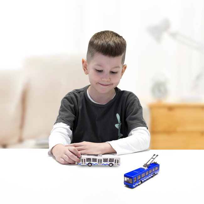 Транспорт і спецтехніка - Автомодель TechnoDrive Міський тролейбус Дніпро в асортименті (KM250424)#10