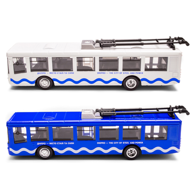 Транспорт і спецтехніка - Автомодель TechnoDrive Міський тролейбус Дніпро в асортименті (KM250424)#2
