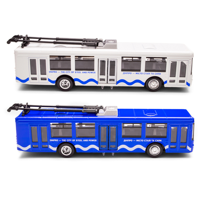 Транспорт і спецтехніка - Автомодель TechnoDrive Міський тролейбус Дніпро в асортименті (KM250424)#3