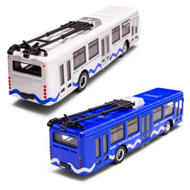 Транспорт і спецтехніка - Автомодель TechnoDrive Міський тролейбус Дніпро в асортименті (KM250424)#5