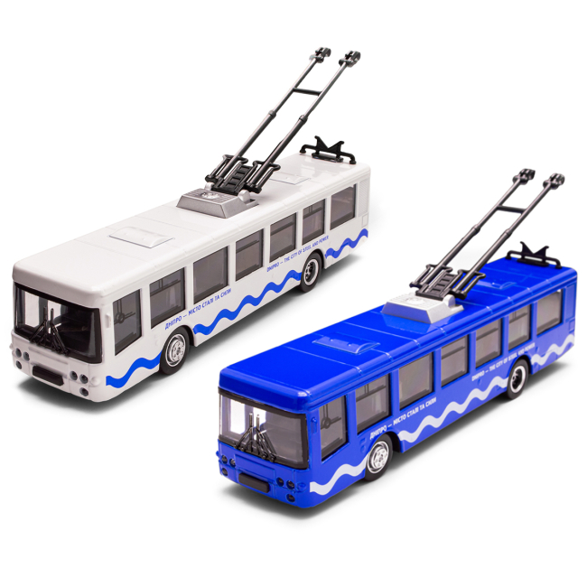 Транспорт і спецтехніка - Автомодель TechnoDrive Міський тролейбус Дніпро в асортименті (KM250424)#7