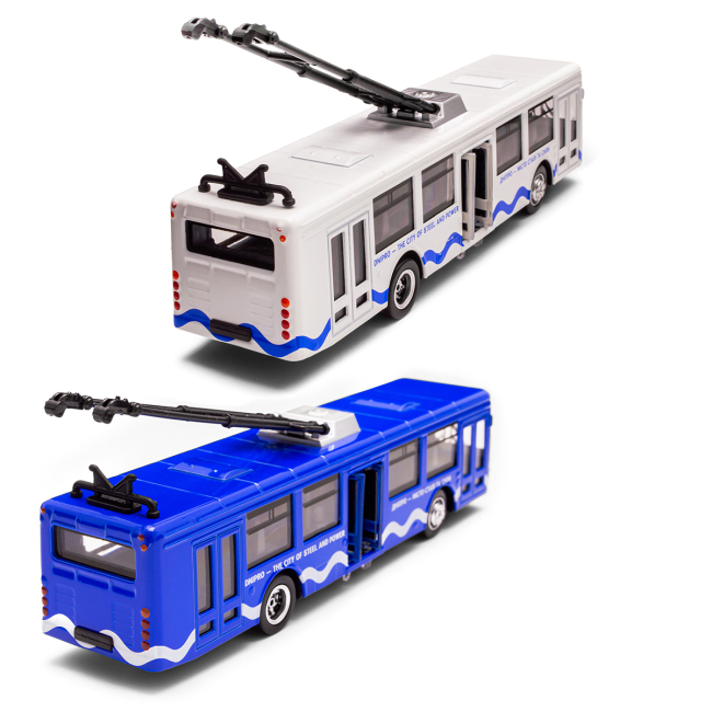 Транспорт і спецтехніка - Автомодель TechnoDrive Міський тролейбус Дніпро в асортименті (KM250424)#8