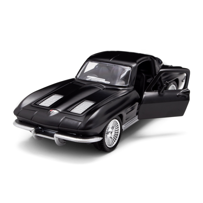 Автомоделі - Автомодель TechnoDrive Chevrolet Corvette Split Window 1963 матовий чорний (250411U)#6