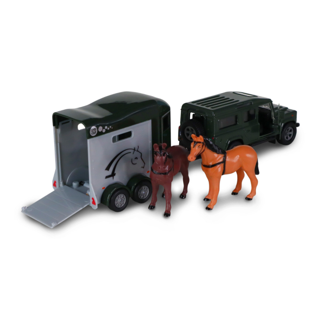 Транспорт і спецтехніка - Ігровий набір TechnoDrive Land Rover з причіпом і фігурками коней (520460.270)#6