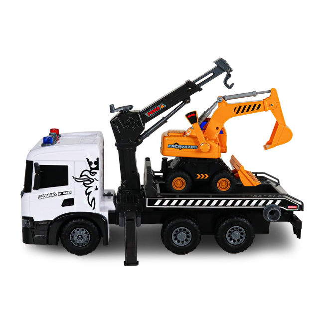 Транспорт и спецтехника - Игровой набор TechnoDrive Super Big Truck Автокран Scania с экскаватором (5004KS)#2