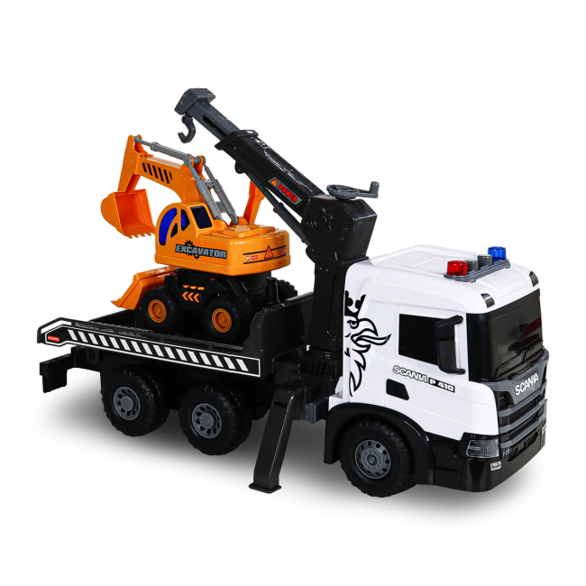 Транспорт и спецтехника - Игровой набор TechnoDrive Super Big Truck Автокран Scania с экскаватором (5004KS)#4