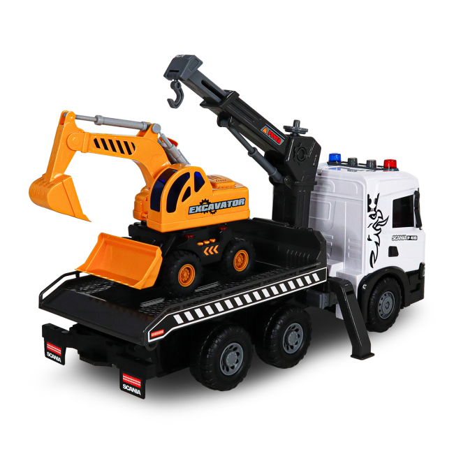 Транспорт и спецтехника - Игровой набор TechnoDrive Super Big Truck Автокран Scania с экскаватором (5004KS)#5