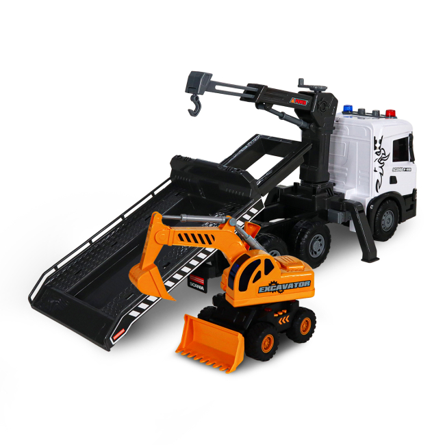 Транспорт и спецтехника - Игровой набор TechnoDrive Super Big Truck Автокран Scania с экскаватором (5004KS)#7