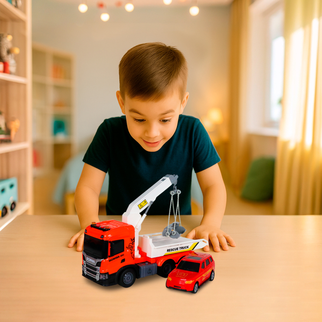 Транспорт і спецтехніка - Ігровий набір TechnoDrive Big truck Евакуатор Scania з машиною (6408KS)#10