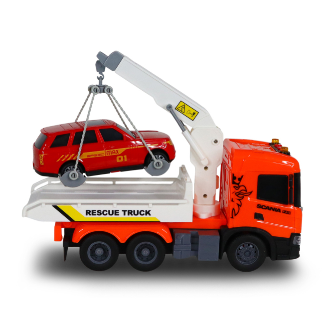 Транспорт і спецтехніка - Ігровий набір TechnoDrive Big truck Евакуатор Scania з машиною (6408KS)#3
