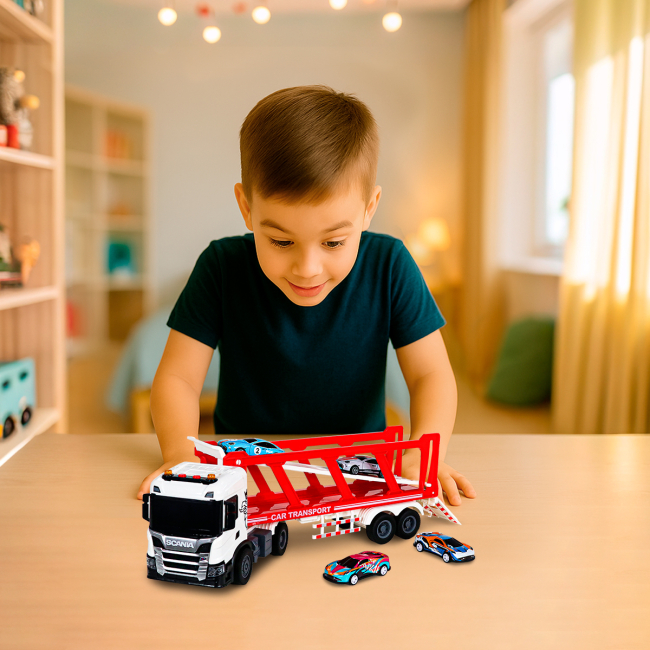 Транспорт и спецтехника - Игровой набор TechnoDrive Large truck Автоперевозчик Scania (6414KS)#9