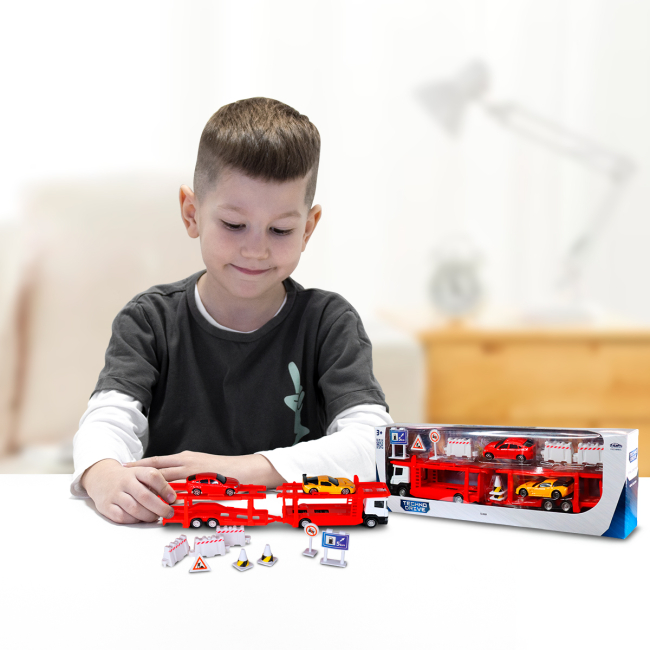 Транспорт і спецтехніка - Ігровий набір TechnoDrive Автоперевізник Scania 2 машини, аксесуари (250415U)#9