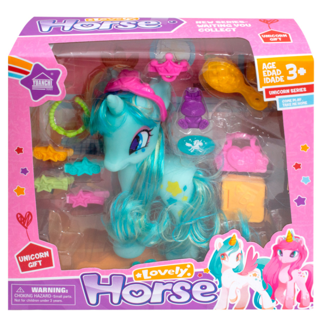 Фигурки персонажей - Игровой набор Maya toys Единорог с аксессуарами бирюзовый (63811D)#2