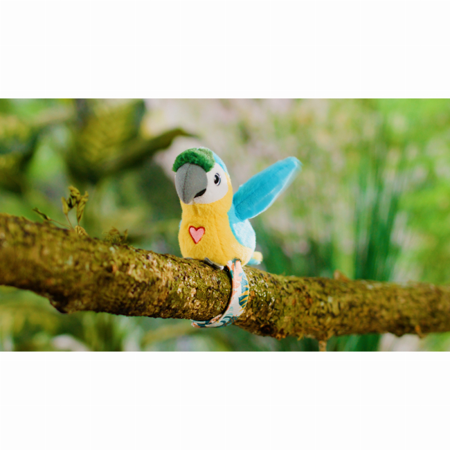 М'які тварини - Інтерактивна іграшка-браслет Happy yappers Веселі базікали Ара синє-жовтий (9593)#2