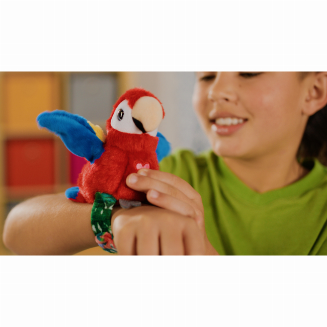 М'які тварини - Інтерактивна іграшка-браслет Happy yappers Веселі базікали Ара червоний (9594)#4