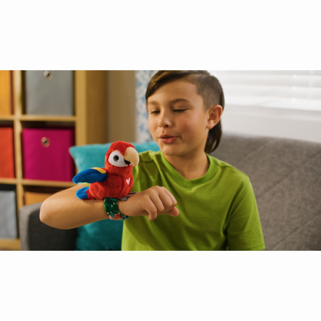 М'які тварини - Інтерактивна іграшка-браслет Happy yappers Веселі базікали Ара червоний (9594)#5