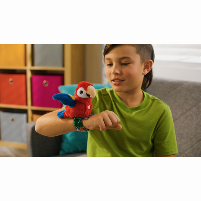 М'які тварини - Інтерактивна іграшка-браслет Happy yappers Веселі базікали Ара червоний (9594)#6