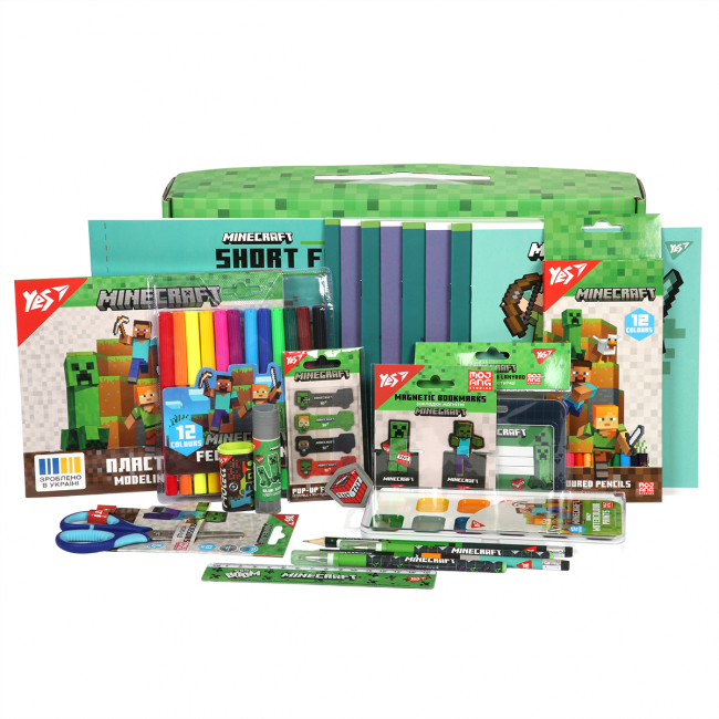 Канцтовары - Набор канцелярии Yes Minecraft №6 25 предметов (450218)#3