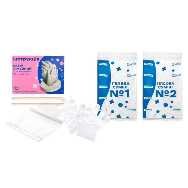 Наборы для творчества - Набор для творчества Strateg Набор семейный для создания 3D слепков рук (4823113890322)#2