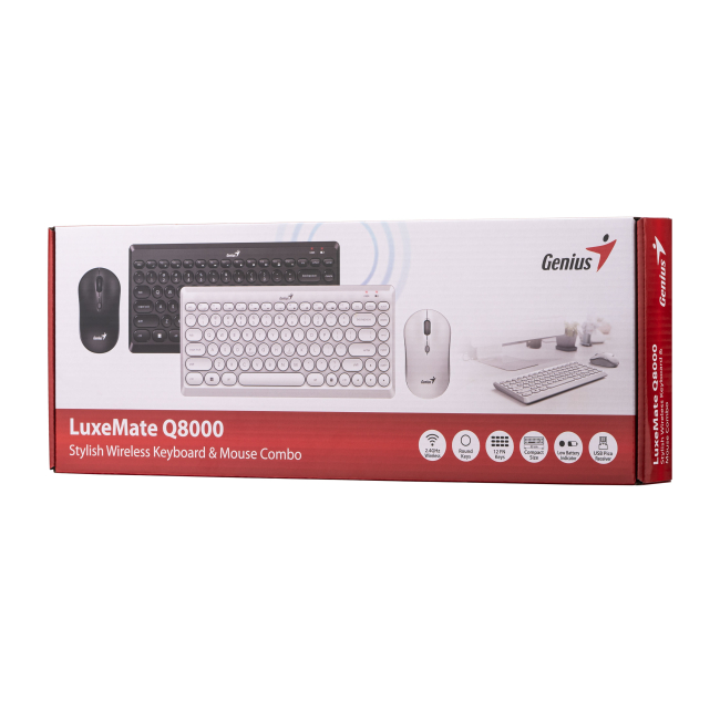 Клавиатура и мыши - ​Комплект клавиатура и мышь Genius LuxeMate Q-8000 WL EN/UKR черный (31340013414)#9