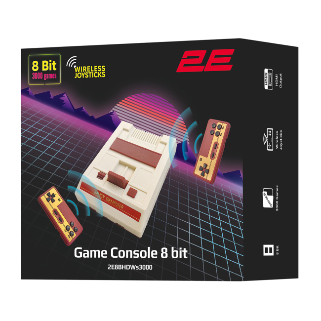 Ігрові приставки - Ігрова консоль 2Е 8bit HDMI 2 бездротових геймпада 3000 ігор (2E8BHDWS3000)#7