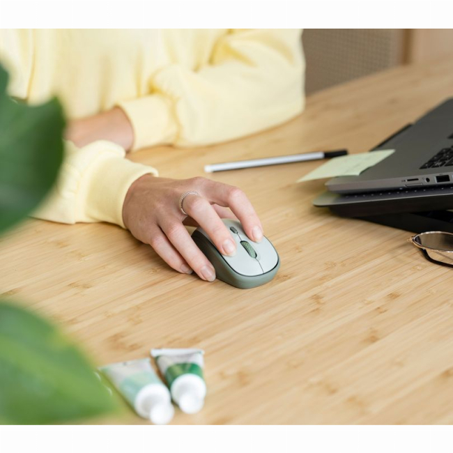 Клавіатура і миші - Мишка Trust Yvi+ Silent ECO WL зелена (24552_TRUST)#5