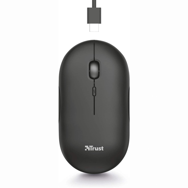 Клавіатура і миші - Мишка Trust Puck Rechargeable Ultra-Thin BT/WL Silent чорна (24059_TRUST)#3