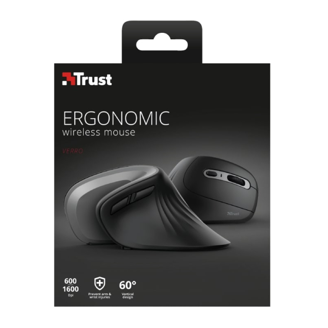 Клавиатура и мыши - Мышка Trust Verro Ergonomic WL черный (23507_TRUST)#9