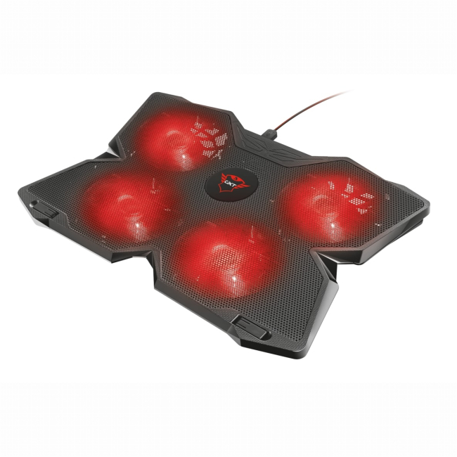 Меблі для геймерів - Підставка для ноутбука Trust GXT 278 Yozu до 17.3'' red LED чорний (20817_TRUST)#2
