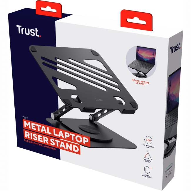 Меблі для геймерів - Підставка для ноутбука Trust Zeff Metal до 16'' сірий (25482_TRUST)#6