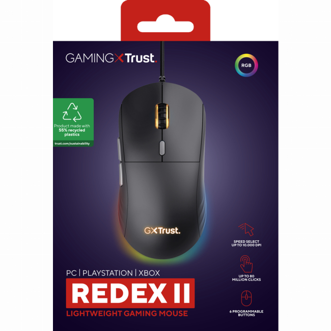 Клавиатура и мыши - Мышка Trust GXT 925 Redex II USB-A черный (25125_TRUST)#7