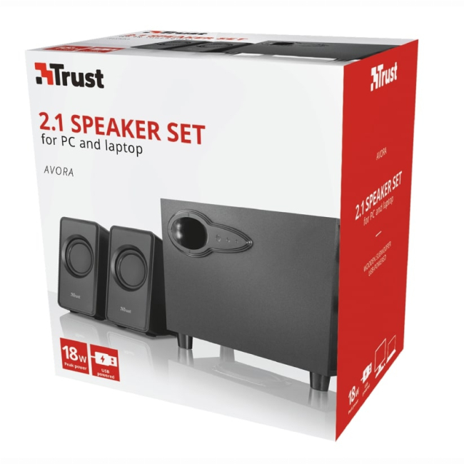 Колонки - Акустическая система Trust Avora 2.1 USB/AUX черный (20442_TRUST)#5