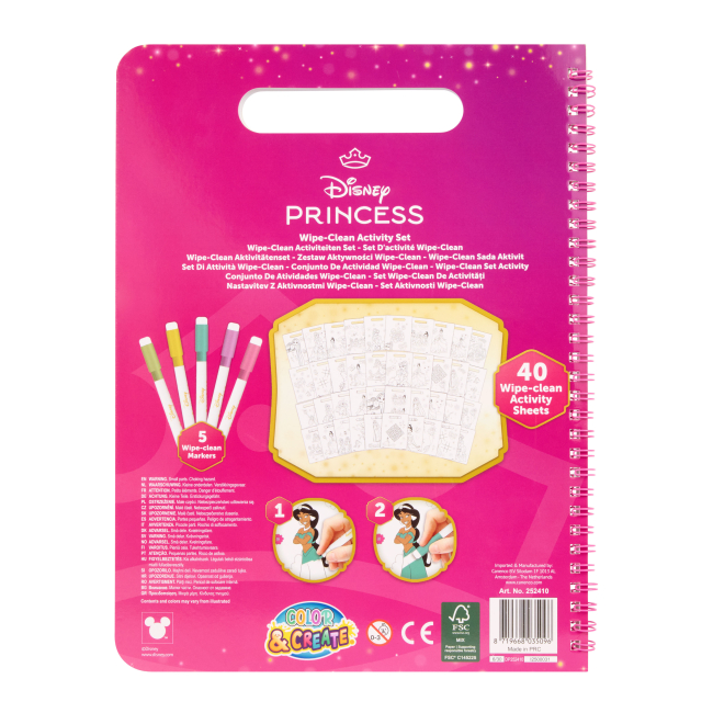 Товари для малювання - Розмальовка Disney Princess з маркерами, що стираються Актівіті (DP252410)#2
