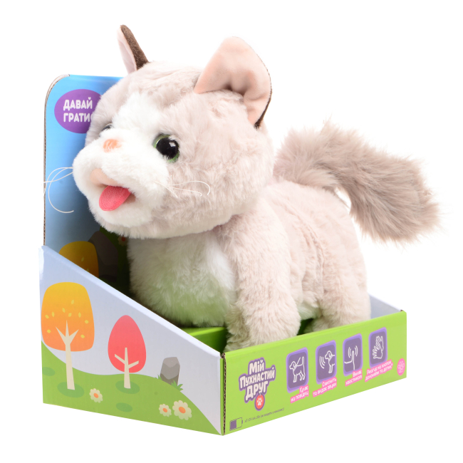 Мягкие животные - ​Интерактивная игрушка Мій пухнастий друг Котик Марсик (CJ-4857161)#5